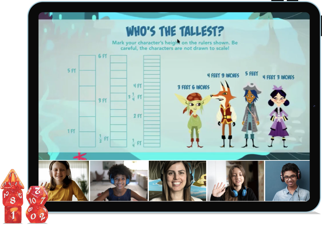 2 What Wonder Math classes look like on a tablet.