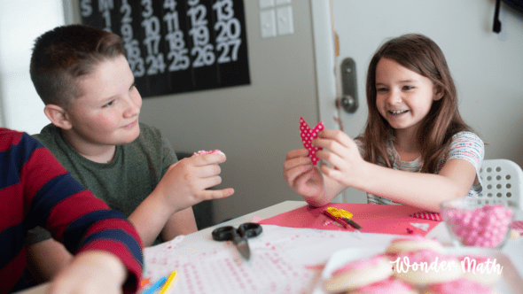 Valentine's Day Activities with kids at home in the kitchen.