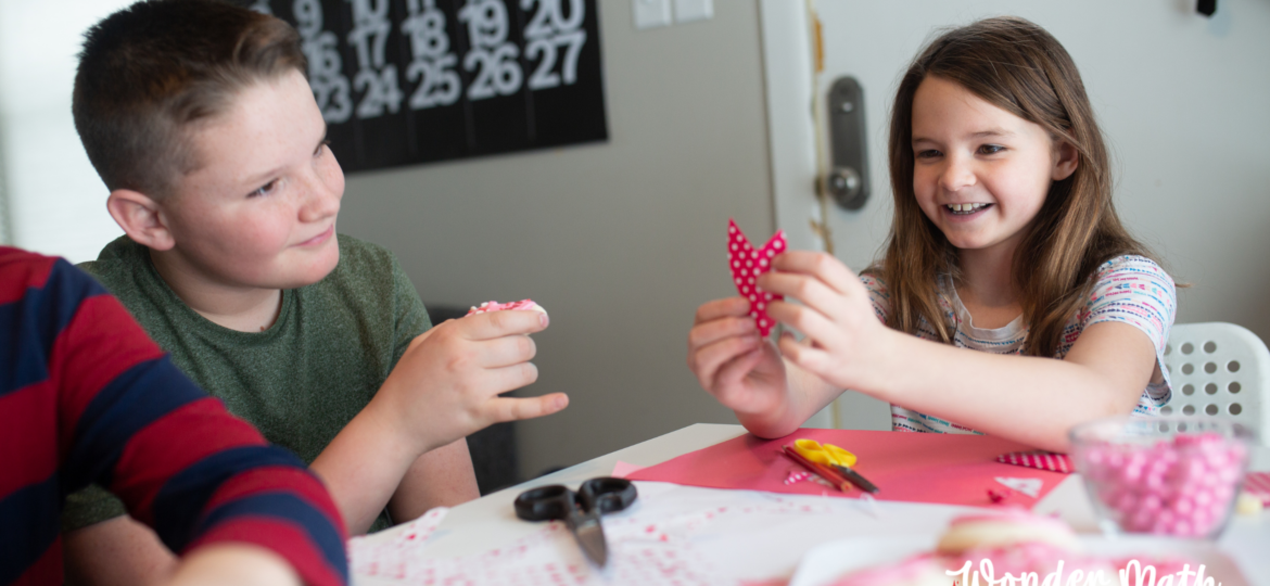 Valentine's Day Activities with kids at home in the kitchen.